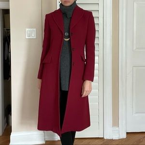 JCrew Maroon Wool Coat XS 2